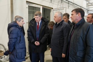 Президент Абхазии Бадра Гунба, Вице-президент Беслан Бигвава и Министр экономического развития РФ Максим Решетников посетили завод по производству молочной продукции в селе Лабра Очамчырского района