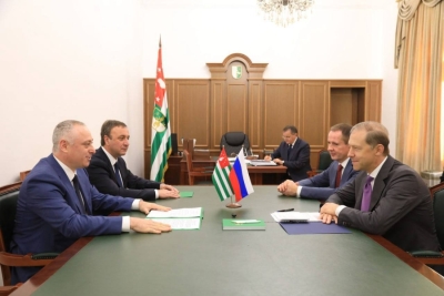 President of Abkhazia Badra Gunba held a meeting with First Deputy Prime Minister of Russia Denis Manturov, who arrived in the republic on a working visit.