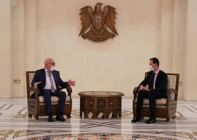 An Official Delegation from the Republic of Abkhazia Headed by Alkhas Kvitsiniya Had a Meeting with President of the Syrian Arab Republic Bashar Assad