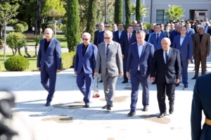 VICE PRESIDENT BADRA GUNBA LAID FLOWERS IN THE PARK OF GLORY IN HONOUR OF THE DAY OF THE LIBERATION OF SUKHUM
